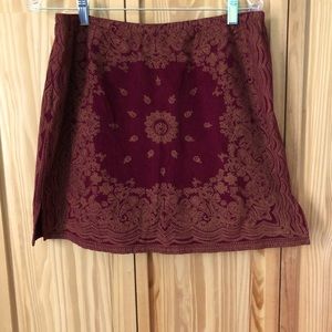 Boston Proper Maroon Mini Skirt size 12